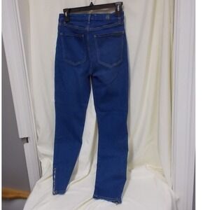 7 For All Mankind Womens Skinny Ankle Zip Jeans Blue Denim High Rise Pants